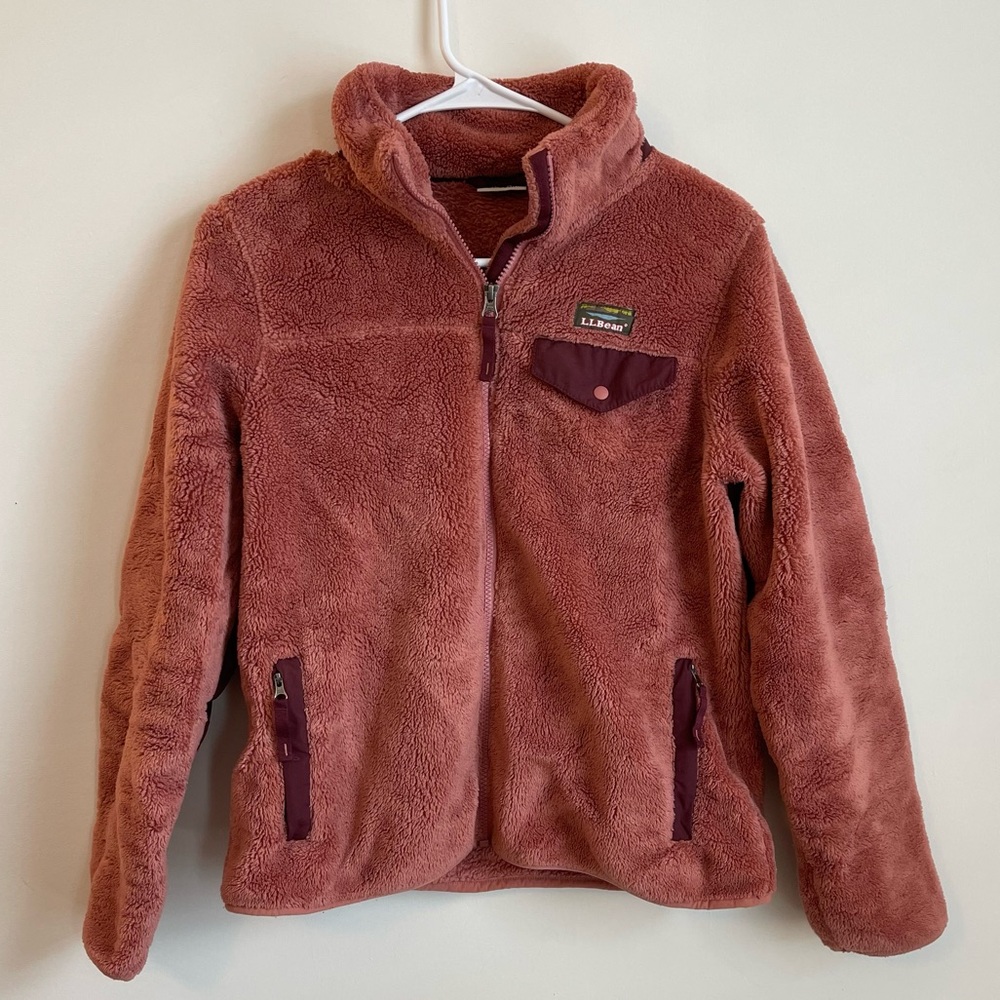 L.L.Bean Hi-Pile Fleece Jacket S Rosewood Heather Fig Full Zip Gorpcore Outdoor